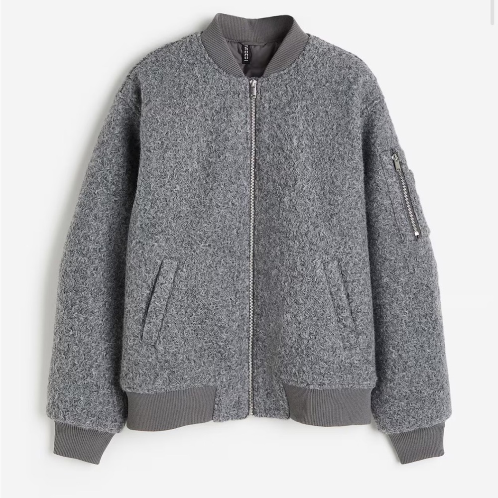 H&M Women's Gray Bomber Jacket